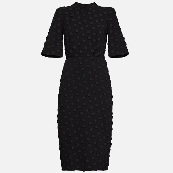 New Clipped Jacquard Midi Mod Dress BCBGMAXAZRIA Retro Vintage Inspired Modern - Picture 4 of 14